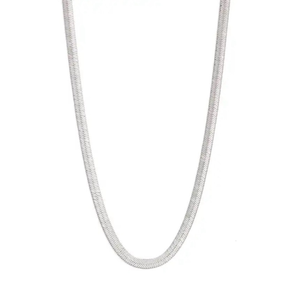 Nordstrom Herringbone Chain Rhodium Necklace